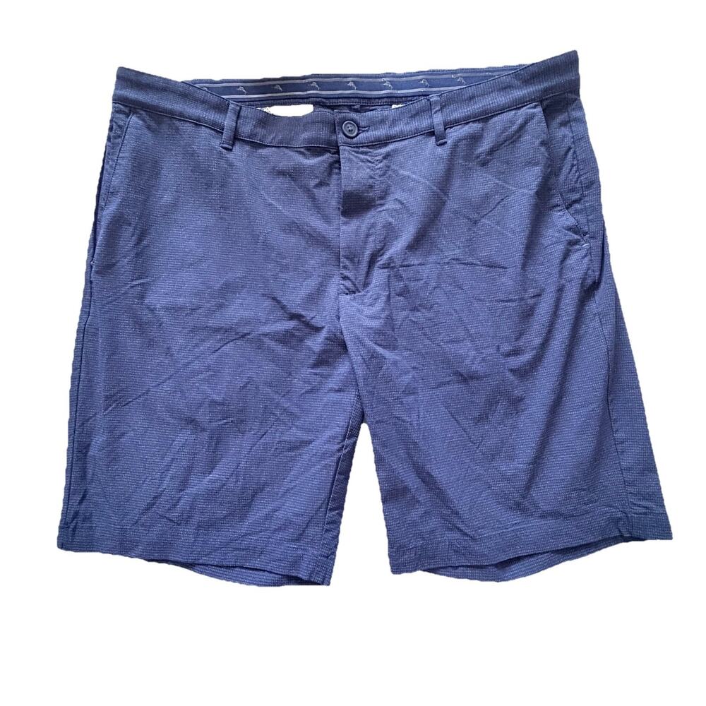 Tommy Bahama Mens Navy Blue Logo Patterned Performance Shorts Sz 40 EUC